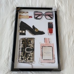 Framed Gucci fashion artwork